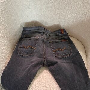 Women 7 of all mankind black distresses Wash Jeans - Classic Back Pocket Stitch